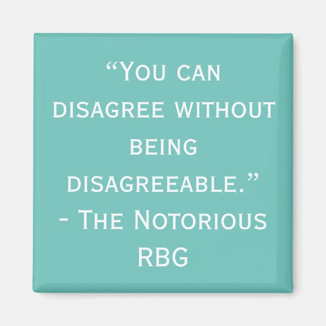 Magnet de devis en désaccord du RBG notoire (Devant)