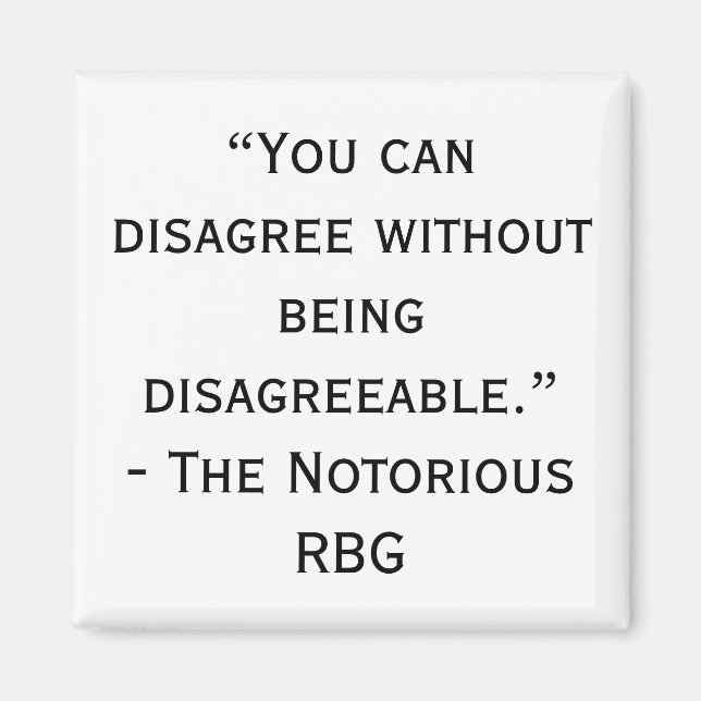 Magnet de devis en désaccord du RBG notoire (Devant)