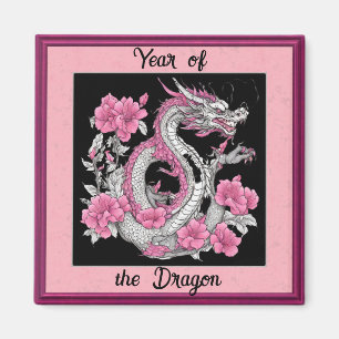 Magnet de dragon de fleurs