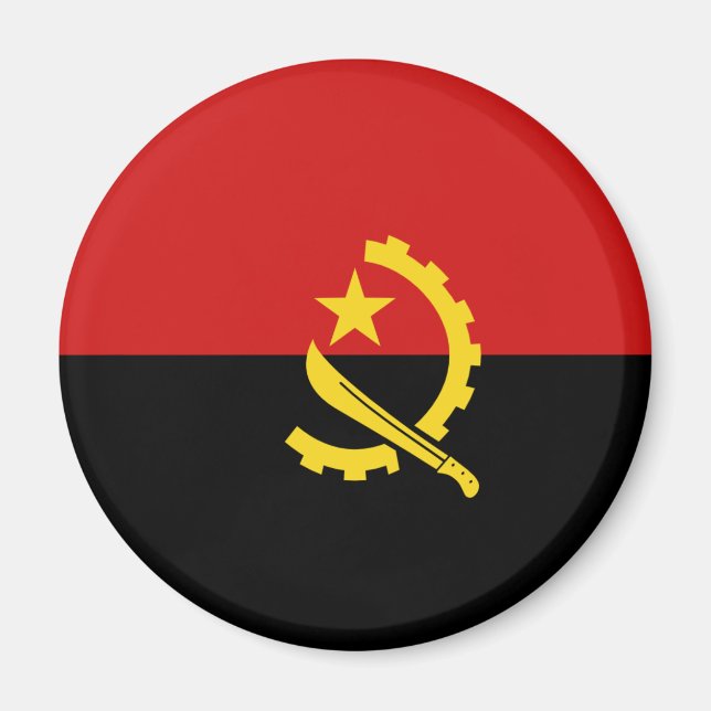 Magnet de drapeau de Fisheye en Angola (Devant)