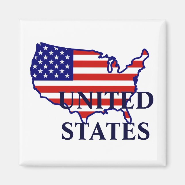 Magnet de drapeau de la carte des États-Unis (Devant)