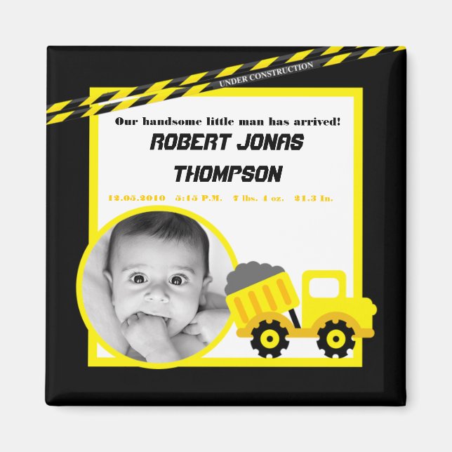 Magnet de Faire-part de construction {TBA} 2 po x  (Devant)