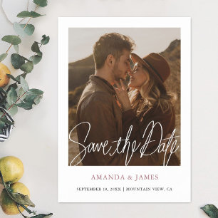 Magnet de Faire-Part de Date de Mariage Moderne en