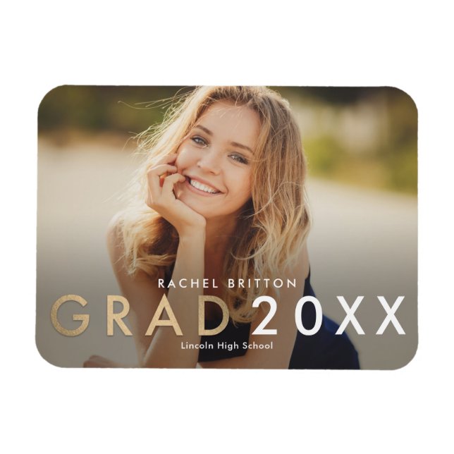 Magnet de Faire-part de graduation de Mix moderne (Horizontal)