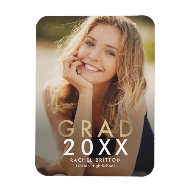 Magnet de Faire-part de graduation de Mix moderne (Vertical)