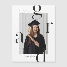 Magnet de Faire-part de graduation en typographie 