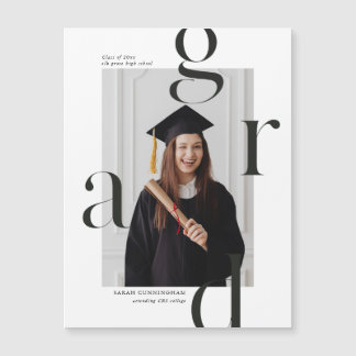 Magnet de Faire-part de graduation en typographie 