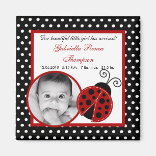 Magnet de Faire-part Red Ladybug {TBA} 2"x2"