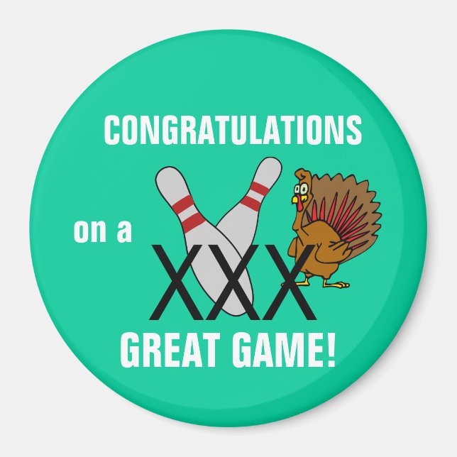 Magnet de félicitations pour Bowling (Devant)