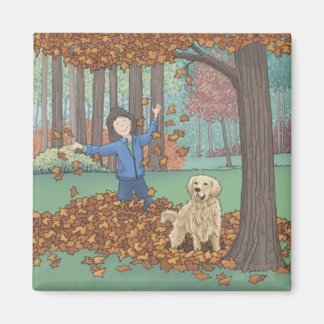 Magnet de feuilles d'automne (Devant)