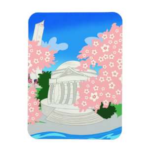 Magnet de fleurs de cerisiers de Washington DC