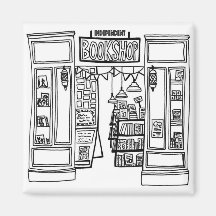 Magnet de frigo de librairie Indie