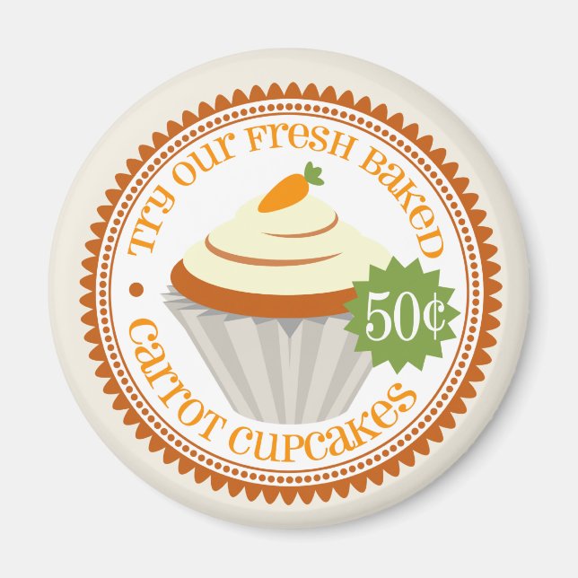 Magnet de gâteau de carotte rétro (Devant)