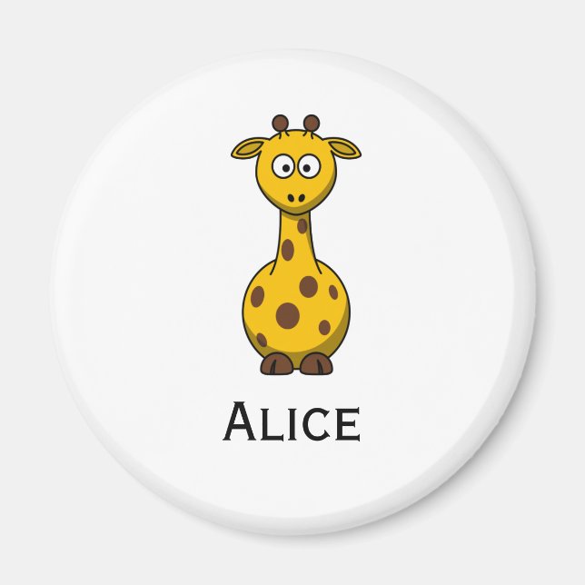 Magnet de Giraffe de Cartoon mignon avec le nom de (Devant)