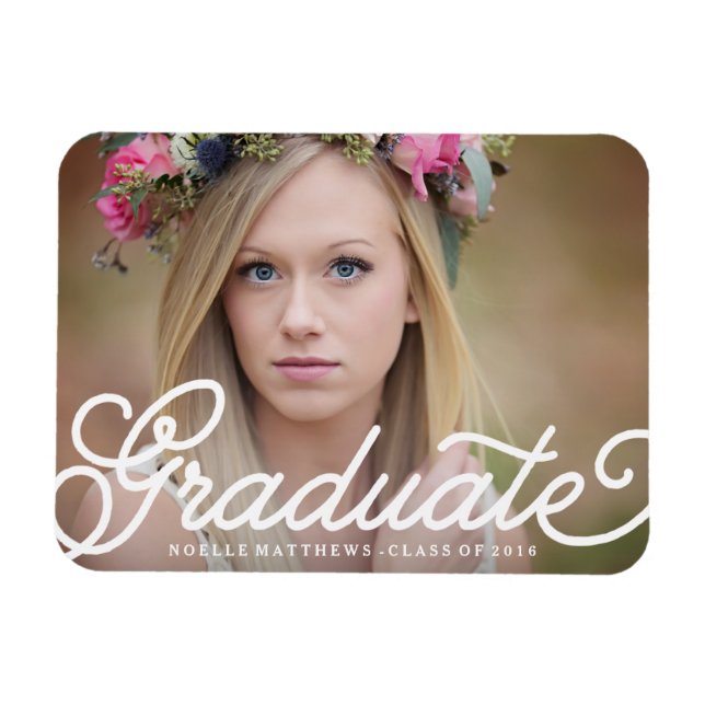 Magnet de graduation de script Boho (Horizontal)