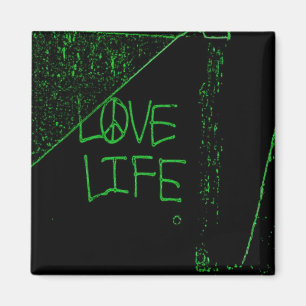 Magnet de graffitis Love Life - Neon Green