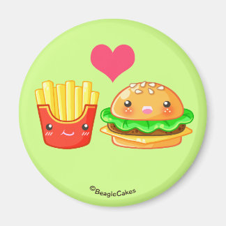 Magnet de hamburger et fruits mignon