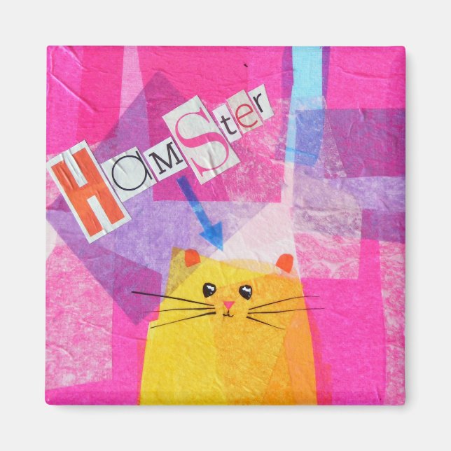 Magnet de hamster rose (Devant)