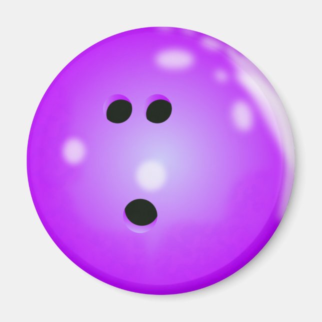 Magnet de la boule de Bowling (violet) (Devant)