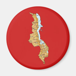 Magnet de la carte du Malawi