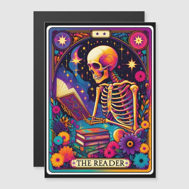 Magnet de la carte Tarot "Le lecteur" (Devant / Derrière)
