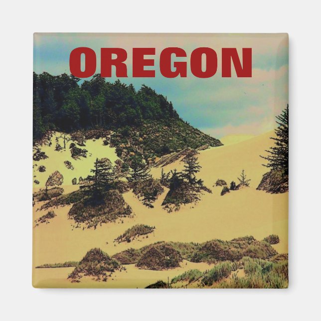 Magnet de la côte de l'Oregon (dunes) (Devant)
