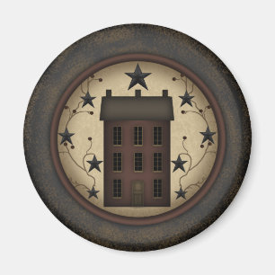 Magnet de la maison de salerie rouge primitif