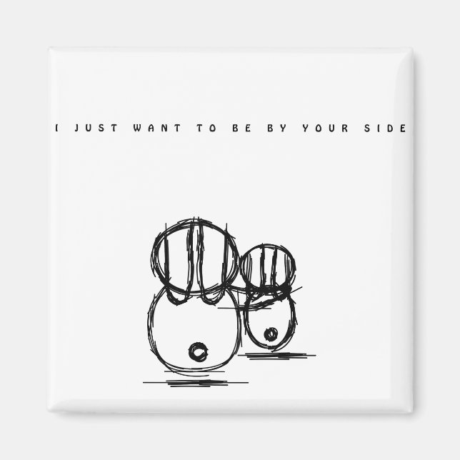 Magnet de lapin mignon | Soyez à vos côtés (Devant)