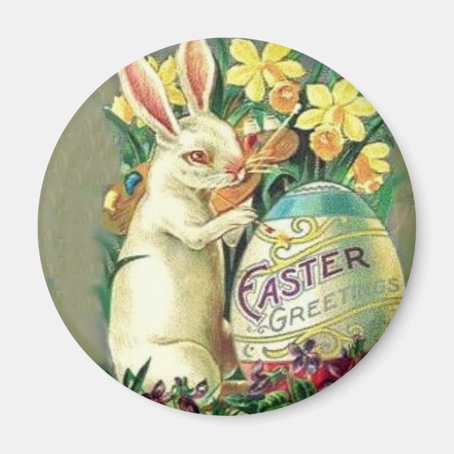 Magnet de lapin vintage de Pâques (Devant)