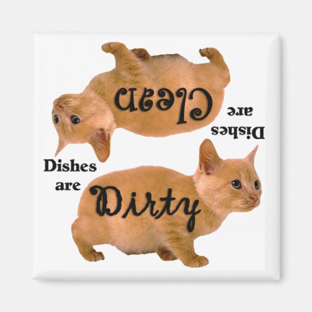 Magnet de lave-vaisselle Amoureux des chats orange (Devant)