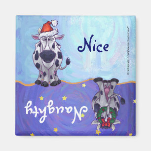 Magnet de lave-vaisselle de Noël pour vache naugh