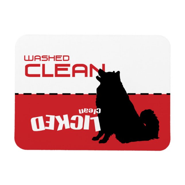 Magnet de lave-vaisselle Samoyed Husky Dog - Lait  (Horizontal)