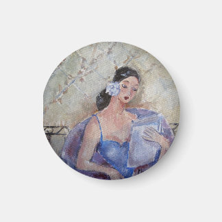 Magnet de lecture de la dame des années 1920 par M