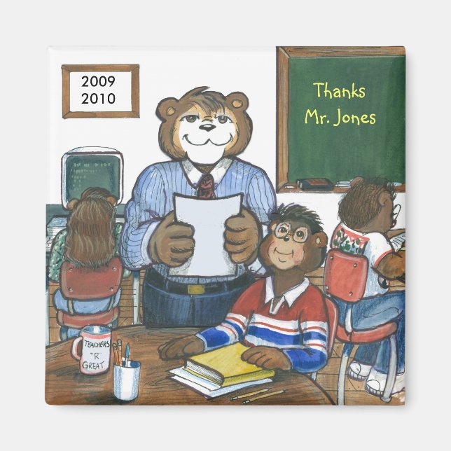 Magnet de l'enseignant personnalisé (Devant)