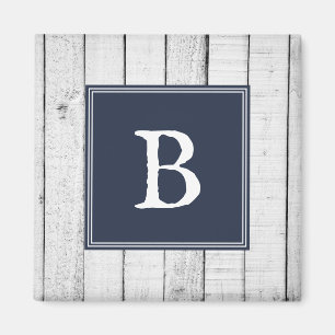 Magnet de monogramme rustique de la marine