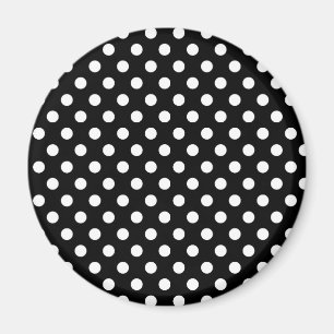 Magnet de Motifs rétro Pois noir et blanc