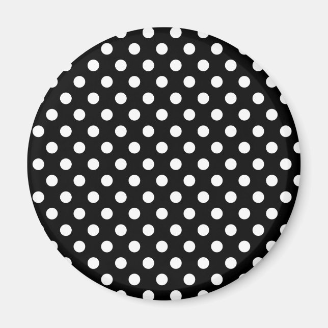 Magnet de Motifs rétro Pois noir et blanc (Devant)