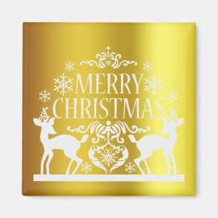 Magnet de Noël blanc Faux Gold