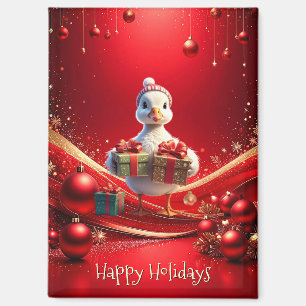 Magnet de Noël de canard mignon pour les fêtes