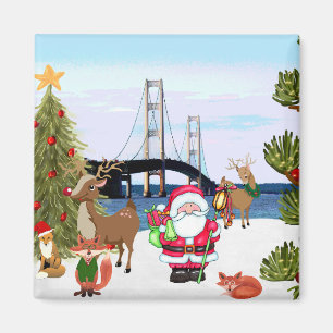 Magnet de Noël du pont Mackinac