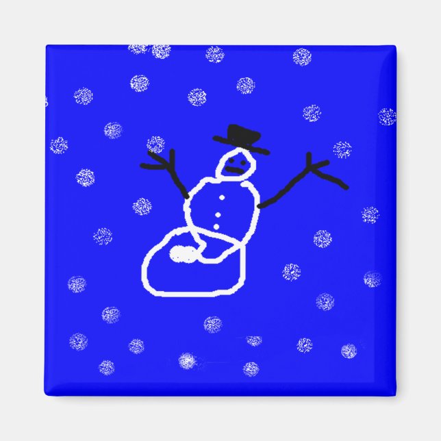 Magnet de Noël Snowman - Art by Kids (Devant)