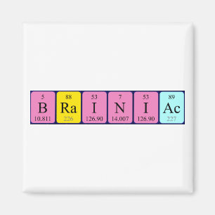 Magnet de nom de table périodique Brainiac