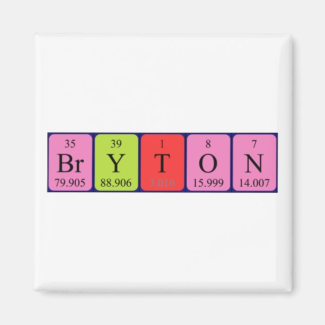Magnet de nom de table périodique Bryton (Devant)