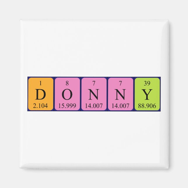 Magnet de nom de table périodique Donny (Devant)