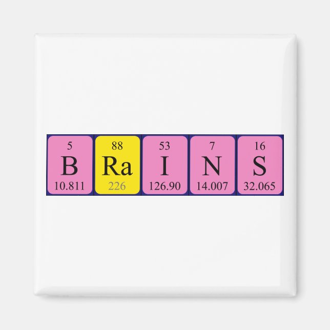 Magnet de nom de table périodique du cerveau (Devant)