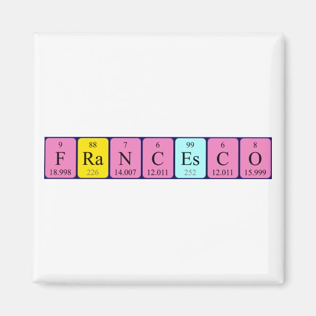 Magnet de nom de table périodique Francesco (Devant)