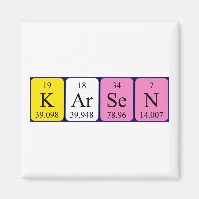 Magnet de nom de table périodique Karsen (Devant)