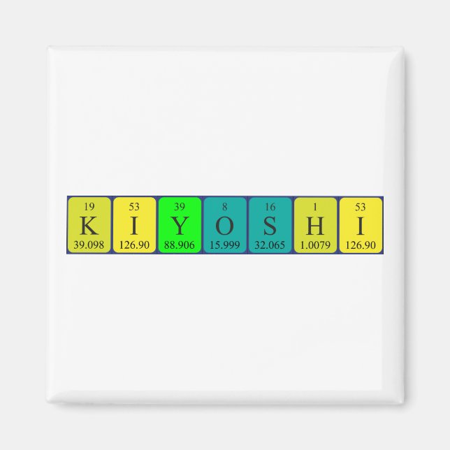 Magnet de nom de table périodique Kiyoshi (Devant)