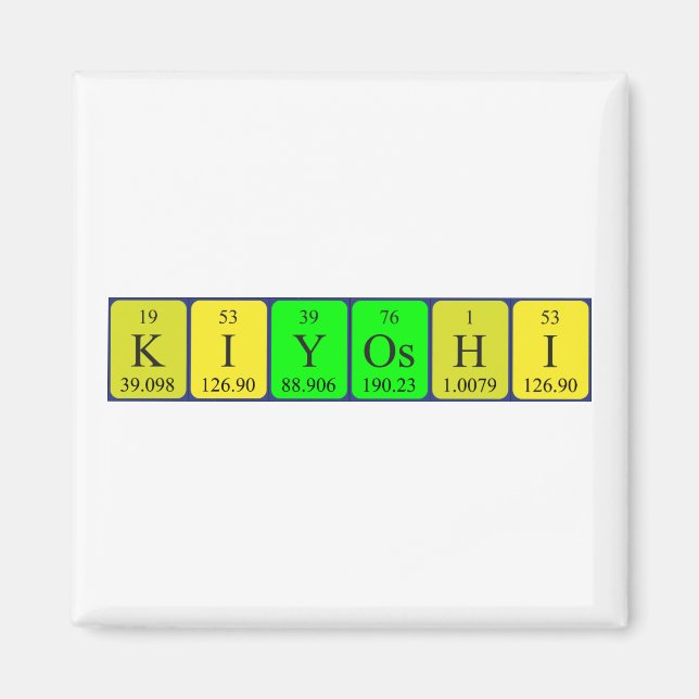 Magnet de nom de table périodique Kiyoshi (Devant)