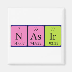 Magnet de nom de table périodique Nasir